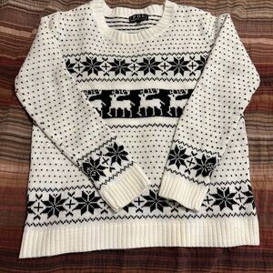 POL Cream and Black Knit Sweater
